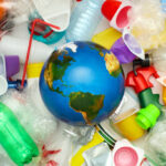 Global environmental pollution by plastic. Recycling concept
