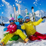 Family enjoying winter vacations