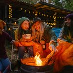 Camping woman